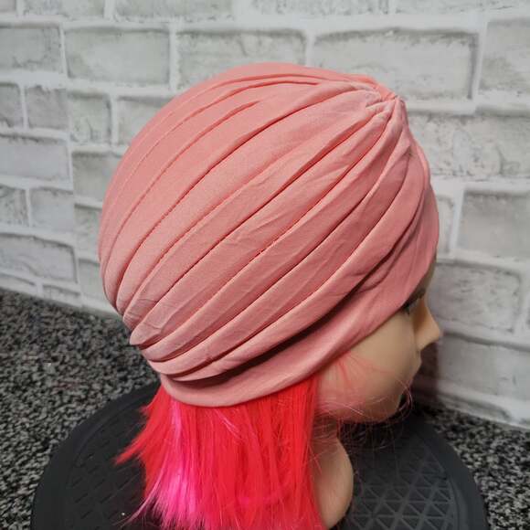 Pink Vintage Inspired Turban Hat, OSFM - Picture 4 of 4